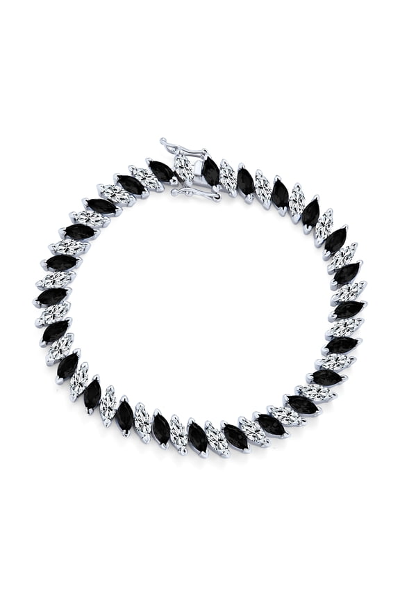 Womens Alternating Marquise Shape Cubic Zirconia CZ 25 CTW Statement Tennis Bracelet