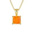 thumbnail image 1 of Bling Jewelry Womens Traditional Dainty Square Opal Gemstone Pendant Necklace Gold Plated Silver, 1 of 5