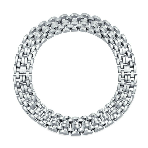 Bling Jewelry Womens Traditional Panther Link Chain Collar Statement Necklace Gold or Silver Plated