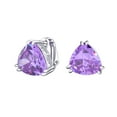 thumbnail image 1 of Bling Jewelry Womens Traditional Large Triangle CZ Solitaire Clip-On Earrings Silver Plated 12MM, 1 of 7