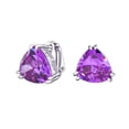 thumbnail image 1 of Bling Jewelry Womens Traditional Large Triangle CZ Solitaire Clip-On Earrings Silver Plated 12MM, 1 of 7