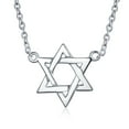 thumbnail image 1 of Bling Jewelry Womens Traditional Magen Judaic Star of David Pendant Necklace 14K Gold Plated Silver, 1 of 5