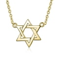 thumbnail image 1 of Bling Jewelry Womens Traditional Magen Judaic Star of David Pendant Necklace 14K Gold Plated Silver, 1 of 4