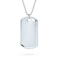 thumbnail image 1 of Bling Jewelry Womens Traditional Men's Army Dog Tag Pendant Necklace Sterling Silver 18-24 Inch Chain, 1 of 7