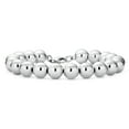 thumbnail image 1 of Bling Jewelry Womens Traditional Sterling Silver 10MM Ball Strand Bracelet - Lightweight Hand Strung Design, 1 of 6