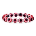 thumbnail image 1 of Bling Jewelry Womens Translucent Turkish Glass Bead Evil Eye Stretch Bracelet with Crystal Spacers, 1 of 4