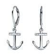 thumbnail image 1 of Bling Jewelry Womens Tropical Beach Anchor Leverback Dangle Earrings 14K Gold Plated Sterling Silver, 1 of 4