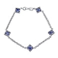 thumbnail image 1 of Bling Jewelry Womens Turkish Navy Evil Eye Chain Link Bracelet Sterling Silver 7.5 Inch, 1 of 5