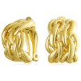 thumbnail image 1 of Bling Jewelry Womens Twisted Cable Chain Clip-On Earrings for Non-Pierced Ears Rose GoldSilver Plated, 1 of 5