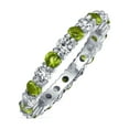 thumbnail image 1 of Bling Jewelry Womens Two Color Cubic Zirconia Stackable CZ Eternity Band Ring Sterling Silver, 1 of 6