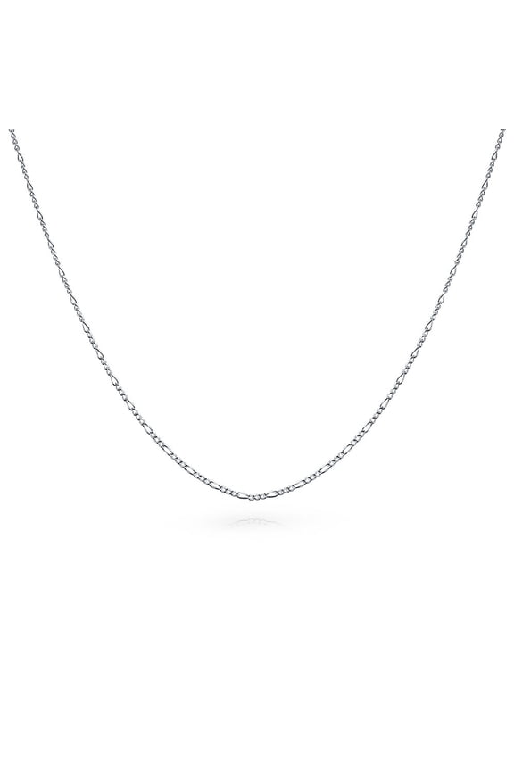 Womens Thin 1.2MM Strong Solid Sterling Silver Figaro Link Chain Necklace 14-24 Inch