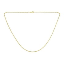 Bling Jewelry Womens Unisex 14K Gold Overlay Sterling Silver Figaro Chain Necklace for Men 14-24 Inch
