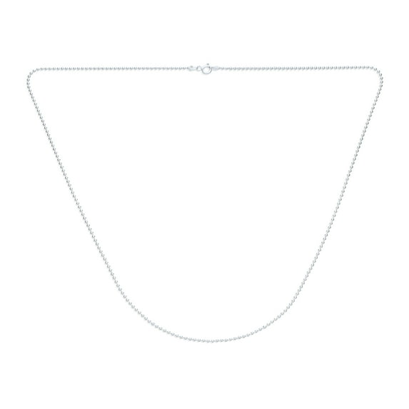 Bling Jewelry Womens Unisex 2MM Sterling Silver Bead Ball Chain Necklace Italy Made 16-24 Inch