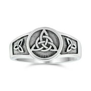 Bling Jewelry Womens Viking Celtic Infinity Trinity Knot Triquetra Signet Ring Sterling Silver