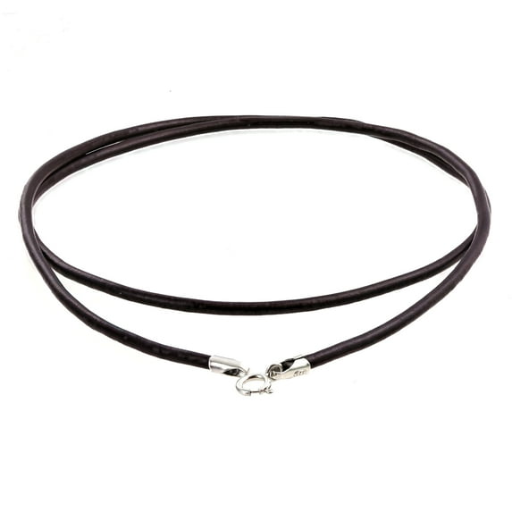 Bling Jewelry Womens Unisex Smooth Leather Cord Necklace with Sterling Silver Clasp Multiple Lengths