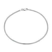 Bling Jewelry Womens Unisex Snake Chain Anklet Ankle Bracelet Sterling Silver Italy 910 Inch 1.5MM