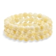 thumbnail image 1 of Bling Jewelry Womens Beige Yellow Jade Gemstone 8MM Bead Stackable Strand Stretch Bracelet Set of 3, 1 of 4