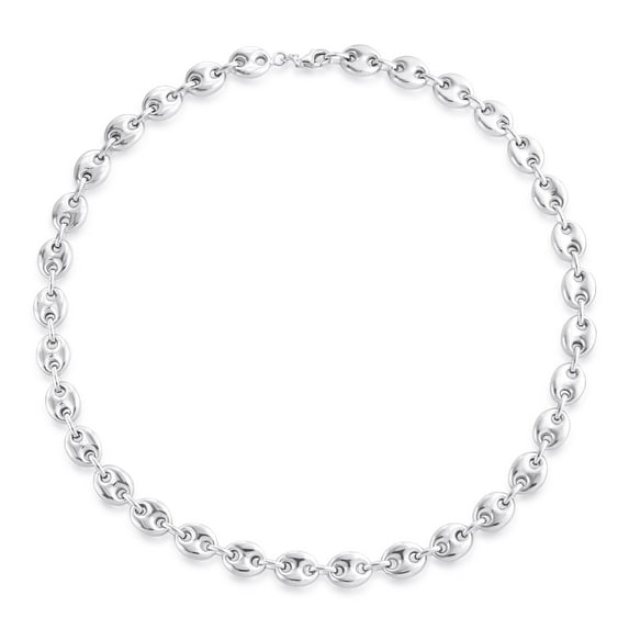 Bling Jewelry Womens Silver Anchor Link Chain Necklace 9MM Wide 16 Inch Choker