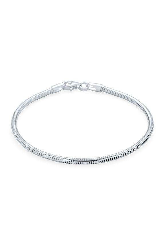 Womens Unisex Sterling Silver Snake Bracelet Foxtail Wheat Charm Spring Ring Clasp 7-9 Inch