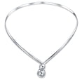 thumbnail image 1 of Bling Jewelry Womens V Shape Choker Necklace Interlocking Balls Sterling Silver, 1 of 3