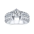 thumbnail image 1 of Bling Jewelry Womens Vintage Art Deco 2CT CZ Solitaire Engagement Ring with Pave Band Silver, 1 of 6
