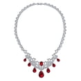thumbnail image 1 of Bling Jewelry Womens Vintage Art Deco Collar Necklace Set with Red CZ Ruby, 1 of 6