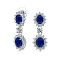 thumbnail image 1 of Bling Jewelry Womens Vintage Art Deco Dangle Chandelier Earrings Blue Sapphire CZ, 1 of 6