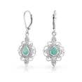 thumbnail image 1 of Bling Jewelry Womens Vintage Filigree Turquoise Dangle Gemstone Earrings in Sterling Silver, 1 of 4