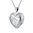 thumbnail image 1 of Bling Jewelry Womens Vintage Heart Locket Necklace Holds Multiple Photos Silver, 1 of 5