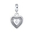 thumbnail image 1 of Bling Jewelry Womens Vintage Initial Alphabet Bead Charm Heart Sterling Silver for European Bracelet, 1 of 5