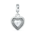 thumbnail image 1 of Bling Jewelry Womens Vintage Script Initial Alphabet Bead Charm Heart Sterling Silver for Bracelet, 1 of 3