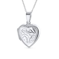thumbnail image 1 of Bling Jewelry Womens Vintage Style Heart Shaped Locket Pendant Necklace Holds Photos Silver, 1 of 6