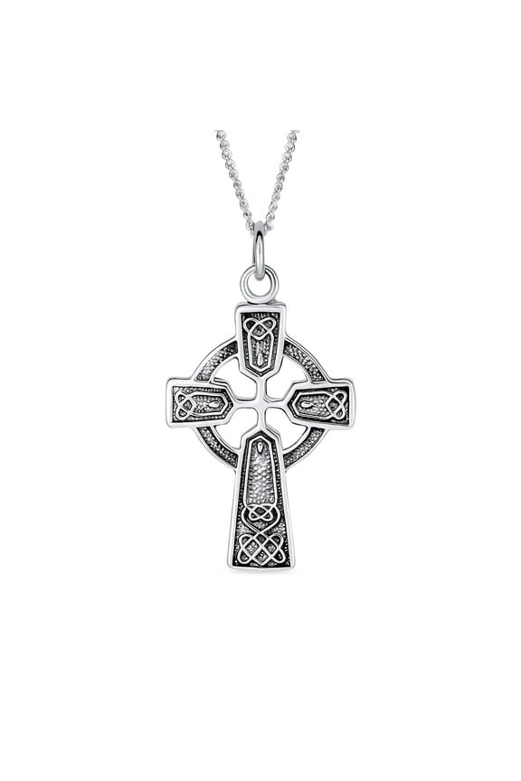 Womens Vintage Viking Love Knot Celtic Cross Pendant Necklace Sterling Silver Teens