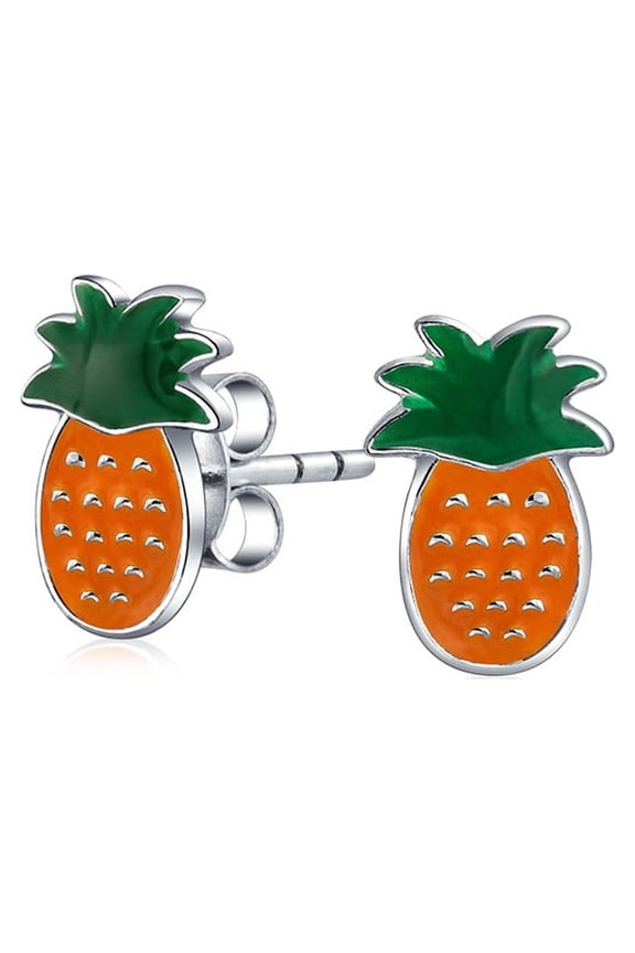 Womens Watermelon Apple Pineapple Cupcake Strawberry Cherry Enamel Stud Earrings