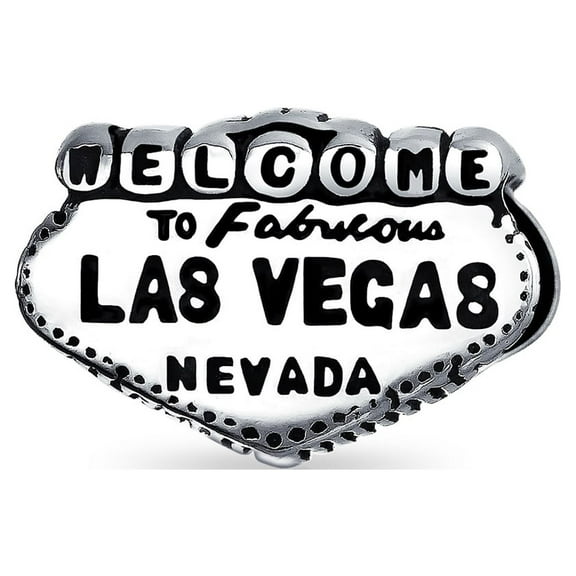 Bling Jewelry Womens Welcome to Las Vegas Charm Bead Sterling Silver for European Bracelet