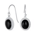 thumbnail image 1 of Bling Jewelry Womens Western Cable Edge Oval Black Onyx Drop Earrings .925 Silver Fish Hook, 1 of 4