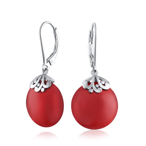 Bling Jewelry Womens Western Filigree Lever Back Gemstone Disc Dangle Earrings in Sterling Silver