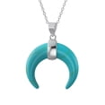 thumbnail image 1 of Bling Jewelry Womens Western Jewelry  Crescent Moon Pendant Necklace with Turquoise and Onyx, 1 of 6
