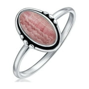BLING JEWELRY Womens Western Silver Ring with Oval Cabochon Gemstone and Thin Band