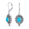 thumbnail image 1 of Bling Jewelry Womens Western Style Oval Filigree Dangle Gemstone Earrings Blue Turquoise, 1 of 5