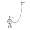 thumbnail image 1 of Bling Jewelry Womens White Blue Pink Dream Catcher Feather Cartilage Ear Stud Surgical Steel 14G, 1 of 4