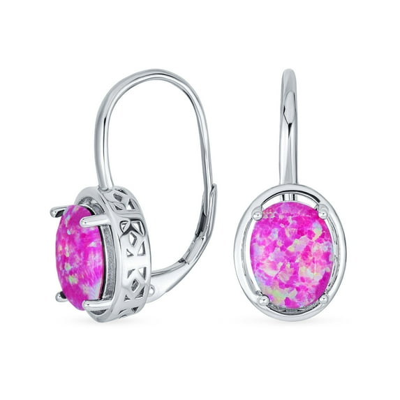 Bling Jewelry Womens White Blue Purple Opal Dangle Gemstone Earrings Sterling Silver Vintage Style