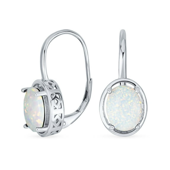 Bling Jewelry Womens White Blue Purple Opal Dangle Gemstone Earrings Sterling Silver Vintage Style