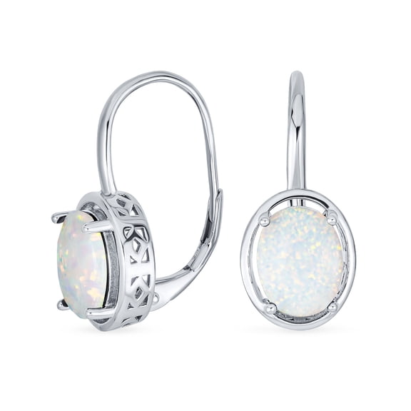 Bling Jewelry Womens White Blue Purple Opal Dangle Gemstone Earrings Sterling Silver Vintage Style