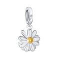 thumbnail image 1 of Bling Jewelry Womens White Sunflower Daisy Charm Bead 14K Gold Plated Sterling Silver for Bracelets, 1 of 4