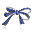 thumbnail image 1 of Bling Jewelry Womens Winter Wedding Blue Crystal Bridal Statement Ribbon Bow Brooch Pin Silver Plated, 1 of 4