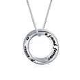 thumbnail image 1 of Bling Jewelry Womens Inspirational Quote Circle Pendant Necklace Silver Plated Sterling Silver, 1 of 5
