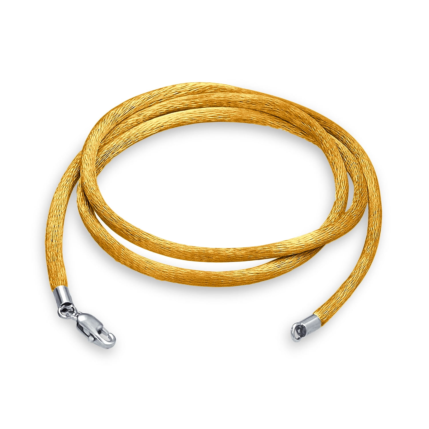 Bling Jewelry Womens Yellow Gold Tone Satin Silk Cord