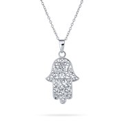 Bling Jewelry Womens Talisman Fatima Hand of God Hamsa Pendant Necklace .925 Sterling Silver