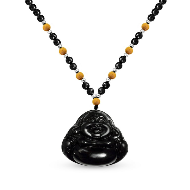 Bling Jewelry Womens Yogi Amulet Mala Bead Buddha Pendant Necklace